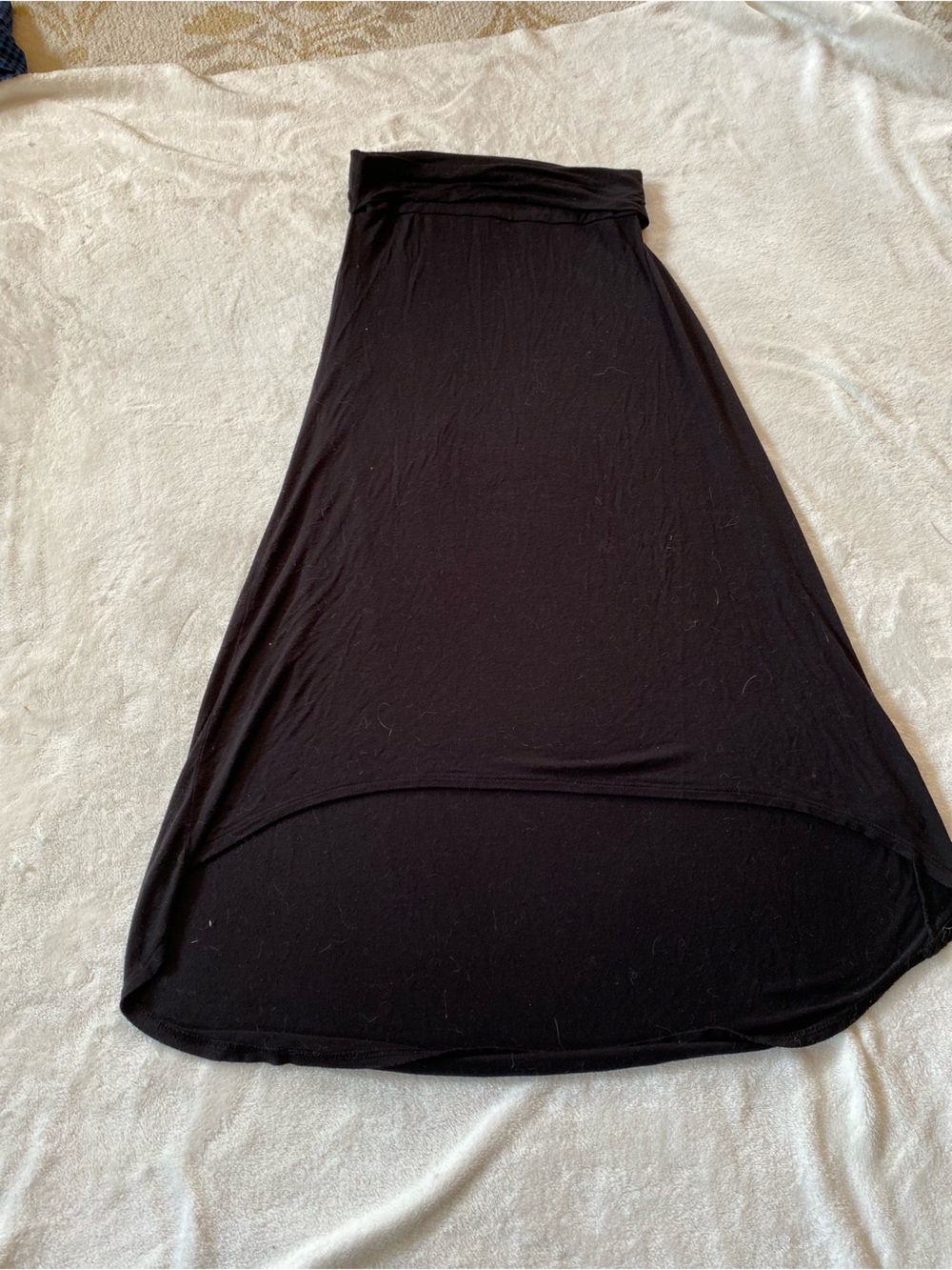 Willi Smith Black High-Low Jersey Skirt